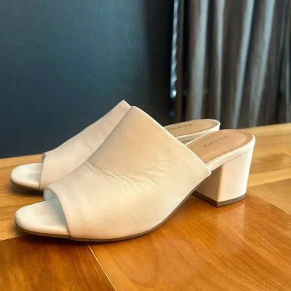 ‎Aldo white slide heels - Picture 2 of 9